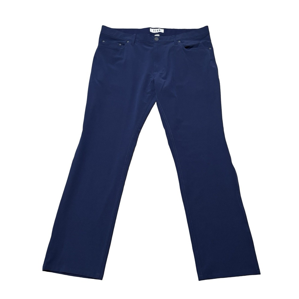 ROWM Men's Straight Leg Stretch Flex 5-Pocket Pants Navy Size 36 x 30